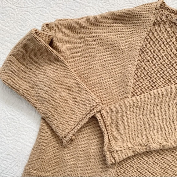 It is well L.A. Sweater Coat Long Knit Open Cardigan, Tan - Picture 5 of 10